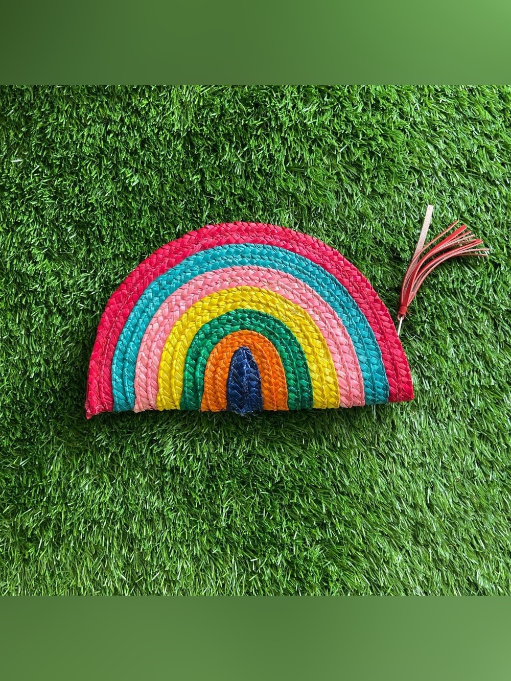 Bay Sky Straw Clutch Handbag • Rainbow Multi….NWOT